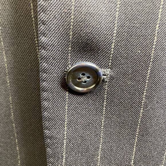 Holland & Sherry Navy Blue Pinstripe Blazer Est. Size 40 Preppy Old Money Career - Picture 8 of 12